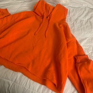 INSANE ORANGE CROPPED HOODIE